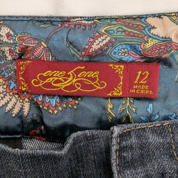 One 5 One Women Mid Rise Slash Pocket Blue Jean Capri Size 12 32X20 - Picture 13 of 14